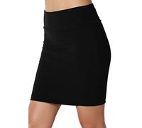 The Celebrity Fashion New Womens Jersey High Waist Bodycon Mini Skirt Elasticated Short Skirts UK 8-14 Black
