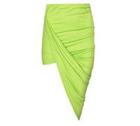 The Celebrity Fashion Womens Wrap Asymmetric Drape Ruched Maxi Party Side Split Slit Midi Mini Skirt Lime Green