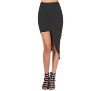 The Celebrity Fashion Womens Wrap Asymmetric Drape Ruched Maxi Party Side Split Slit Midi Mini Skirt