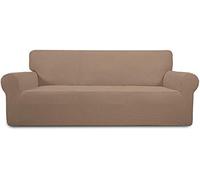 The Chair Cover Company PREMIUM Elastic STRETCH SOFA COVERS Slipcover Protector Settee 1/2/3/4 Seater (Coffee, 2 Seater Sofa)