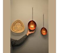 The Chalk Home Hanging Tea Light Candle Holders, Hammered Teardrop Design with Chain, Modern Home Decor (COPPER, SMALL)