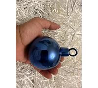 The Chalk Home Premium Glass Christmas Baubles, Metallic Multi-Color Ornaments Set with Purple, Gold, Blue and Copper Finish for Holiday Tree Decoration, 6 Pieces (6, Blue)