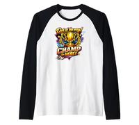 The Champ is here, 1st Place, Winner, Tournament Raglan Baseball Tee