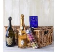 The Champagne Hamper - Dom Perignon, Cristal champagne, macaroon & chocolate truffle hamper