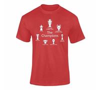 The Champions Trophy T Shirt - Adult and Kids Football History Tee, Cup Wins Graphic - Red9-11