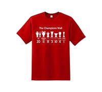 The Champions Wall Football T-Shirt | Retro Soccer Trophy Stats Fan Tee | Unisex Celebration Top for Men, Women & Kids | Quality Printed Football Shirt - Gift for Fans, Birthdays & Match Day Wear Red