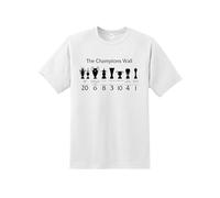 The Champions Wall Football T-Shirt | Retro Soccer Trophy Stats Fan Tee | Unisex Celebration Top for Men, Women & Kids | Quality Printed Football Shirt - Gift for Fans, Birthdays & Match Day Wear