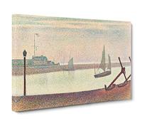 The Channel At Graveline Vol.2 By Georges Seurat Canvas Print | Gallery Wrapped 30mm Frame Wall Art | 20x14 inches | Ready to Hang | Impressionist Picture | Living Room Bedroom Lounge Office