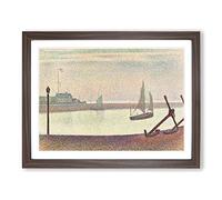 The Channel At Graveline Vol.2 By Georges Seurat Classic Painting Framed Print | A2 Walnut Framed Wall Art | Ready to Hang | Classic Historical Picture | Living Room Bedroom Lounge Office