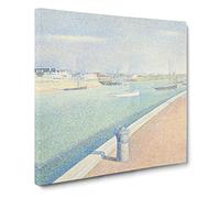 The Channel at Gravelines Vol.1 by Georges seurat Canvas Print | Gallery Wrapped 30mm Frame Wall Art | 20x20 inches | Ready to Hang | Impressionist Picture | Living Room Bedroom Lounge Office