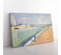 The Channel At Gravelines Vol.1 By Georges Seurat Classic Painting Canvas Wall Art Print Ready to Hang, Framed Picture for Living Room Bedroom Home Office Décor, 60x40 cm (24x16 Inch)