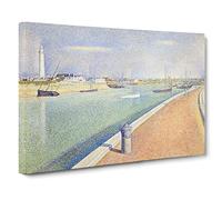 The Channel At Gravelines Vol.1 By Georges Seurat Classic Painting Canvas Wall Art Print Ready to Hang, Framed Picture for Living Room Bedroom Home Office Décor, 30x20 Inch (76x50 cm)