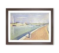 The Channel At Gravelines Vol.1 By Georges Seurat Classic Painting Framed Wall Art Print, Ready to Hang Picture for Living Room Bedroom Home Office Décor, Walnut A2 (64 x 46 cm)