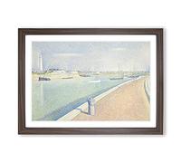 The Channel at Gravelines Vol.1 by Georges Seurat Framed Print | A2 Walnut Framed Wall Art | Ready to Hang | Modern Nature Picture | Living Room Bedroom Lounge Office