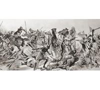 The charge of the 21st Lancers at Omdurman September 2 1898. Poster Print by Hilary Jane Morgan (19 x 10)