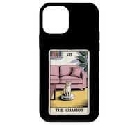 The Chariot Robot Vacuum Cleaner Cat Funny Tarot Card Cat Case for iPhone 12 mini