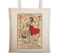 The Chariot Tarot Card Art Natural Ecological Cotton Tote Bag Beige