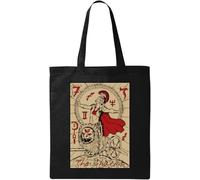 The Chariot Tarot Card Art Natural Ecological Cotton Tote Bag Black