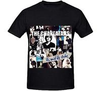 The Charlatans Us and Us Only Tour 80S Black T-Shirt Printed Tee Graphic Top for Men Shirt L