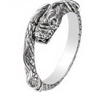 The Charmery 925 Sterling Silver Snake Serpent Ring for Men Vintage Style Stainless Steel 925