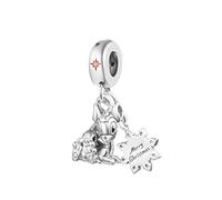 The Charmery Bambi and Thumper Dangle Charm in Sterling Silver 925 Compatible with Pandora Charms,and Many Other UK Charm Bracelets.