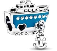 The Charmery Cruise Ship Boat Charm 925 Sterling Silver Charm Compatible with Pandora Charms,and Many Other UK Charm Bracelets.