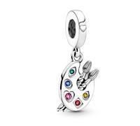The Charmery Painters Palette Dangle Charm 925 Silver Compatible with Pandora Charms, Trollbeads, Chamilia, Biagi and Many Other UK Charm Bracelets.