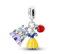 The Charmery Princess, Castle, and Apple Charm 925 Silver Compatible with Pandora Charms, Trollbeads, Chamilia, Biagi and Many Other UK Charm Bracelets.