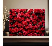 The charming red rose canvas wall art is suitable for bedrooms living rooms home offices large walls and background walls 300x200CM