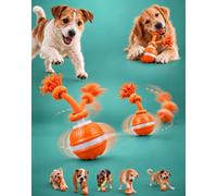 The Chase Buddy Dog Toy, Interactive Toy for Boredom, 3 Smart Modes，Orange | Touch Activated Random Rolling Ball, USB-C Rechargeable, Chew Resistant ABS & TPU Shell, Rolls on Thick Carpets & Hard Floors