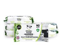 The Cheeky Panda Antibacterial Wipes | Bulk Pack of 6 x 90 Cheeky Surface Wipes (540 Total) | Perfect for Kitchen and Surface Cleaning
