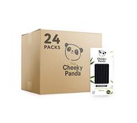 The Cheeky Panda - Bamboo Black Straws | Bulk Box of 24 Packs (250 Straws each) | 100% Biodegradable, Strong, Sustainable