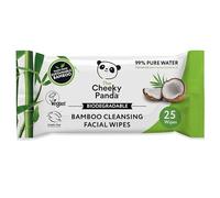 The Cheeky Panda Bamboo Facial Make Up Remover Wipes | Sustainable Face Wipes Eye Makeup Remover | Coconut Scented Pack of 25 Face Wipes | 99% Purified Water