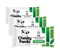 The Cheeky Panda Bamboo Facial Make Up Remover Wipes | Sustainable Face Wipes Eye Makeup Remover | Unscented Pack of 75 Face Wipes | 99% Purified Water