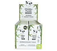 The Cheeky Panda Bamboo Facial Tissue | 14 x Plastic Free Travel Tissue Packs| 140 Super Soft Pocket Tissues
