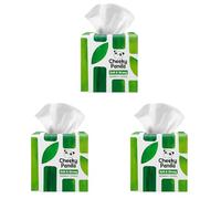 The Cheeky Panda Bamboo Facial Tissues Cube Box | Soft, Strong and Sustainable Tissues | Perfect Table Size Tissue Box | 56 Tissues (Pack of 3)