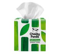 The Cheeky Panda Bamboo Facial Tissues Cube Box | Soft, Strong and Sustainable Tissues | Perfect Table Size Tissue Box | 56 Tissues