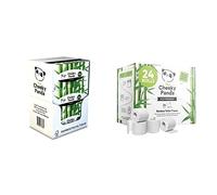 The Cheeky Panda - Bamboo Facial Tissues & Toilet Paper | Bulk Box of 12 Packs (80 Tissues per Pack, 960 Total) | 24 Rolls (3 Ply, 200 Sheets) | Flat Box Tissues