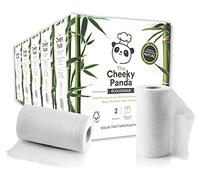 The Cheeky Panda - Bamboo Kitchen Towel | 5 Packs Bulk Box (10 Rolls Total) | 2 Thicknesses, Biodegradable, Multipurpose, Plastic-Free, Ecological, Absorbent, Durable and Environmentally Friendly