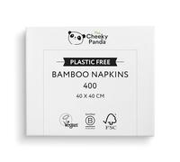 The Cheeky Panda Bamboo Large Paper Napkins | Pack of 400 White Napkins Disposable | 40 x 40cm | 2 Ply Paper Serviettes