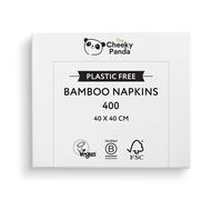 The Cheeky Panda Bamboo Large Paper Napkins | Pack of 400 White Napkins Disposable | 40 x 40cm | 2 Ply Paper Serviettes