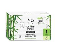 The Cheeky Panda Bamboo Nappies Newborn Size 1 | 48 Eco Friendly Nappies | Super Absorbent Hypoallergenic Baby Diapers (2-5kg)