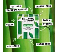 The Cheeky Panda Bamboo Paper Disposable Napkins Pack of 100 White Co