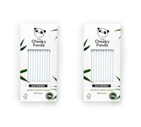 The Cheeky Panda Bamboo Paper Straws | 250 White Coloured Paper Drinking Straws (Pack of 2)