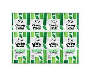The Cheeky Panda Bamboo Pocket Tissues, 8 Pack of 10 Hypoallergenic Tissues, Ultra Soft, 3-Ply, White, Travel Size