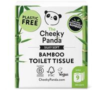 The Cheeky Panda Bamboo Toilet Roll Tissue Paper 9 Rolls 3ply - Sustainable, Skin Friendly, Soft, Super Absorbent