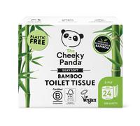 The Cheeky Panda Bamboo Toilet Rolls Bulk Buy ? 24 Rolls of 3 Ply Toilet Paper | Plastic Free Packaging and Sustainable Tissue Paper | White