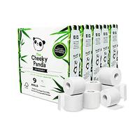 The Cheeky Panda Bamboo Toilet Rolls Bulk Buy - 45 Rolls (5 Packs of 9) | 3 Ply Toilet Paper | Plastic Free Packaging and Sustainable Tissue Paper | Compostable Loo Roll