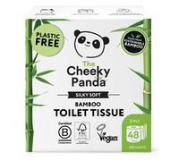 The Cheeky Panda Bamboo Toilet Rolls Bulk Buy ? 48 Rolls of 3 Ply Toilet Paper | Plastic Free Packaging and Sustainable Tissue Paper | Compostable Loo