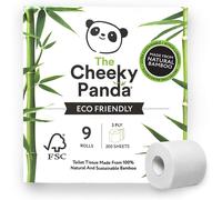 Cheeky Panda 100% Natural Bamboo Luxury Toilet Tissue 3PLY 200 Sheets 9 Rolls